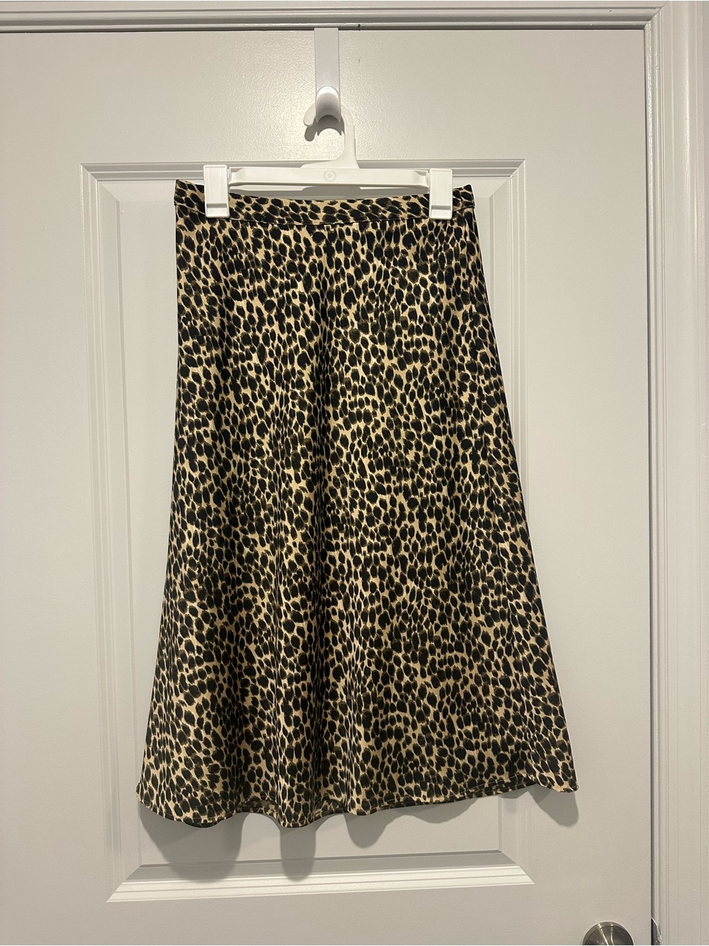 J CREW Leopard Print A-Line Skirt - Black and Cream